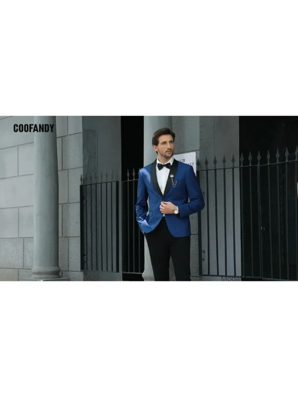Slim Fit Tuxedo Jacket Shawl Collar Formal Blazer for Men